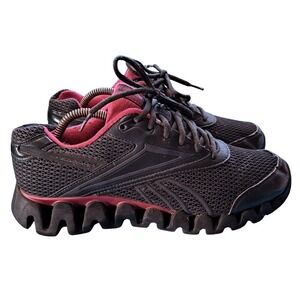 Reebok ZigTech Running Shoes Womens 10 Gray Pink Athletic Sneakers Training‎
